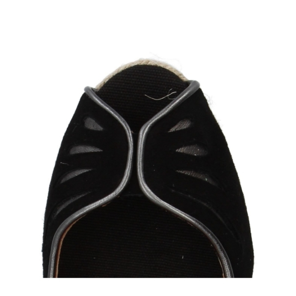 Black Leather Platform Espadrilles - image 4